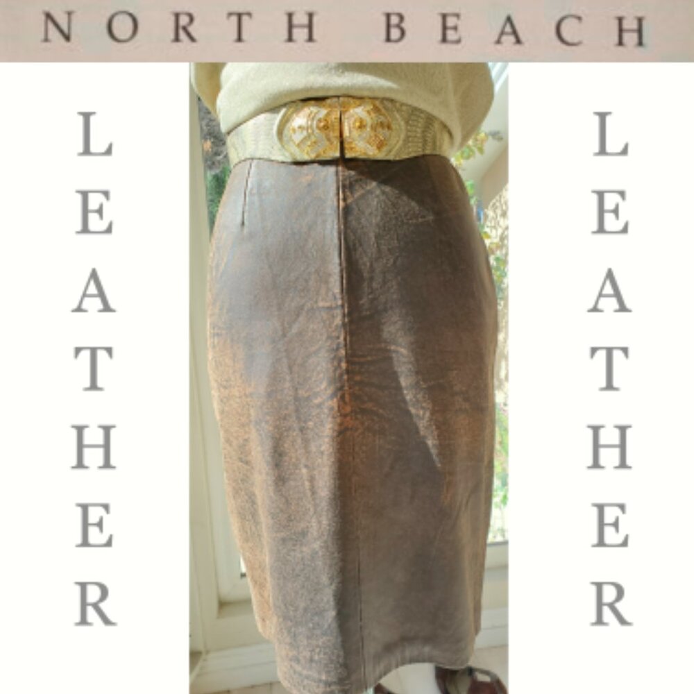 North Beach Leather Pencil Skirt (Size S)